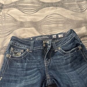 Miss Me Blue boot cut Jeans with Embellished Pockets